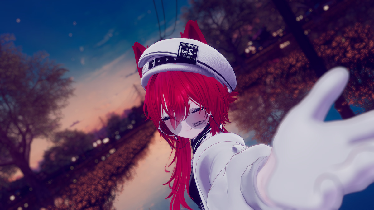 photo of kitsune in VRChat reaching out their hand to the viewer